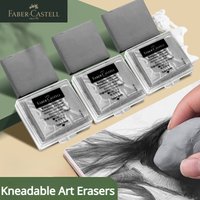 1/2/3/4 Pc Faber-Castell Drawing Art Kneaded Erasers Correcting Lightening Charcoal Pencil and Pastel Artists Works Gray in Box