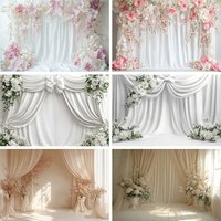 Wedding Scene Party Photography Backdrop Pink Flower Palace White Wall Bridal Shower Wedding Art Portrait Decor Photo Background