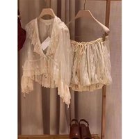 Summer OOTD Shirt And Shorts Set Women's Fashionable And Decent Complete Outfit Long Sleeve Collar Half Zipper Closure