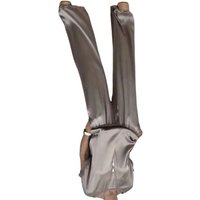 2025 Solid Color Two-piece Suit Women Top Pants Set Elegant Satin Women's Top Pants Set with Wide Leg Trousers Round Neck for Wo