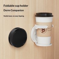 Portable Folding Cup Holder Self-Adhesive Drink Holder Durable Wall-Mounted Round Cup Holder Multipurpose Wall Bottle Rack