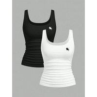 Fashion European and American style minimalist tank top two-piece set