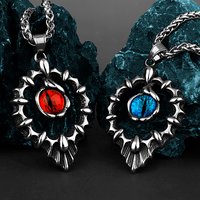 Retro Cool Flame Gem Demon Eye Pendant Unisex Fashion Personality Demon Eye 316L Stainless Steel Gift Jewelry Wholesale
