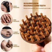 Premium Wooden Scalp Massage Brush, Shampoo Brush, Wet and Dry, Scalp Massager for Reduces Dandruff and Stimulates Hair Growth