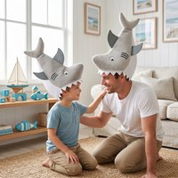 Party Supplies Creative Shark Head Cover Cute Funny Plush Animal Cap Novelty Unisex Halloween Headgear Festival Event