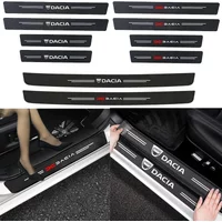 Carbon Fiber Stickers for DACIA Sandero Spring Lodgy Dokker Duster Logan MCV Stepway Logo Car Trunk Door Sill Anti Scratch Decal