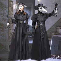 Nowy zestaw kostiumów na Halloween średniowieczny Punk europejski i amerykański lekarz zarazy Birdman kapelusz maska rękawiczki sukienka pasek na szyję