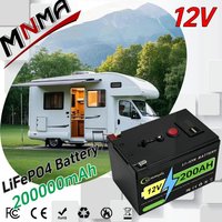 12V 180Ah 200Ah lithium-ion battery built-in BMS high-capacity lifepo4 rechargeable battery for RV backup power supply