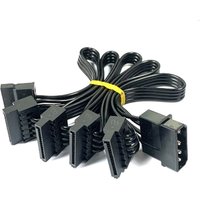 Molex 4 Pin 1 to 5 SATA 15 Pin Hard Drive Power Supply Splitter Cable Cord 78cm
