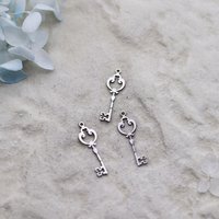 3Pcs Stainless Steel Vintage Key DIY Jewelry Charms Set for Bracelet, Necklace Crafting,Retro Key Accessories