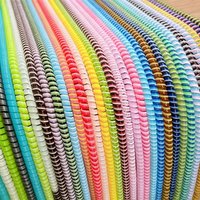 Colorful Laser Spiral Cable Winder Organizer USB Charging Data Line Cable Protector Wire Cord Protection for iPhone 17 Samsung