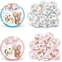 30-Pack Gender Reveal Pins Team Boy Or Girl Pins for Baby Reveal Decoration Perfect Party Supplies And Game Accessories 1.5 Inch