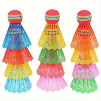 4Pcs plastic badminton, lightweight and easy to track, suitable for indoor and outdoor sports
