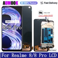 NEW AMOLED Display For Realme 8 4G RMX3085 LCD Display Touch Screen Digitizer For Realme 8 Pro RMX3081 LCD Display Replacement