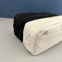 Large Capacity Pencil Case Solid Color Pen Pouch Student School Supplies Stationery Storager Box