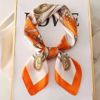 Elegant 70cm Silk Square Scarf Women Satin Bandana Print Scarves Head Band Fashion Lady Hair Shawl Wrap Female Neckerchief Hijab