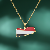 Yemen Geography Pendant Necklaces for Women Stainless Steel Gold Color Jewelry Nation Map Enamel Necklace Gift Wholesale