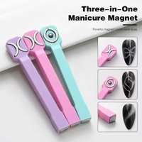 Three in one cat eye nail magnetic wand, a professional essential tool for nail salons with multifunctional magnets