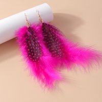 Pretty Feather Drop Earrings for Women Girls Bohemia Earrings Handmade Party Holiday Jewelry Gifts