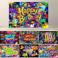 Dewprint 80S 90s 00s Background Decoration Back To The 90s Backdrop Radio Skateboard Graffiti Birthday Party Photography Props