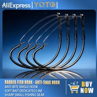 YOTO 20pcs of anti-snag weedless hooks, shank-wrapped wire hooks - sharp single hooks resistant to biting, suitable for soft pla