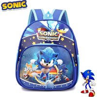 New Year Blue Hedgehog Theme Cute 3-5 Years Old Backpack Sonic Anime Figurine Lightweight Comfortable School Bag Children's Gift