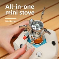 Mini Integrated Camping Stove, Portable Burner with Electronic Ignition, Compact Outdoor Cooking Stove for Camping Picnic