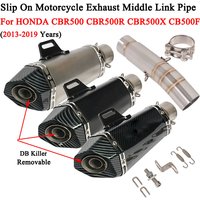 Sans lacet pour Honda CBR500 CBR500F CB500X R 2013 - 2019 ans système d'échappement de moto évasion moyen lien tuyau silencieux DB Killer