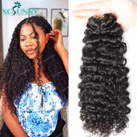 Micro Pre Looped Crochet Human Hair Extensions Water Wave Curly Pre Separated Knotless Crochet Human Hair For Braiding Twist