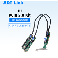 PCIe 5.0 x16 to MCIO 8i Riser Card 1U Height External GPU Expansion Backplane Kit for Server Support PCIe 4.0/3.0 Breakout Board