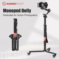 SUNWAYFOTO T1A20R Monopod-Dolly, robuster Rollständer, Tragkraft 50 kg, Fotografie-Gummiräder, Ständer mit Rädern
