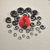 14Pairs Black Acrylic Spiral Snail Tapers Plug 1.2--16mm Stretching Ear Gauges Plugs Kit Jewelry Set Piercing Bdoy Jewelry
