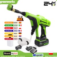 Greenworks 24 V Hochdruckreiniger, 600 PSI, 400 W, Autowaschanlage, selbstansaugende tragbare wiederaufladbare Waschmaschine, 4,0 Ah Akku und Ladegerät