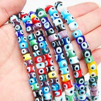 Perles Cylindriques Mauvais Œil, Perles Rondes en Verre pour Bijoux, Fournitures de Bracelets de Direction, Collier Fait à la Main, 10mm, 40 Pièces