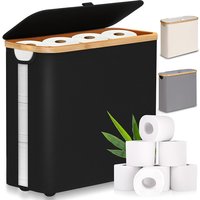 Toilet Paper Storage Basket Foldable Large Capacity Bathroom Storage Box Holder With Lid Multipurpose Organizer for 12-16 Rolls