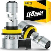 AILEO 2 Pc H11 LED Projector Lens H7 H8 H9 HB3 9005 HB4 9006 H4 HB2 Wireless Led Bulb 6000k 32000LM 100W LHD RHD 600% Brightness