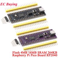 10Pcs/1pc Raspberry Pi Pico Board RP2040 TYPE-C Dual-Core 264KB ARM Low-Power High-Performance 4MB 16MB RP2 Micropython Module