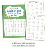 Digits 0-20 Addition and Subtraction Workbook, Maths Skills Primary School Training Book Arithmetic Competition Teaching