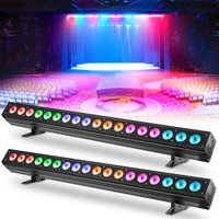 U'King 2 pièces 120W RGBWAUV mur LED lavage lumière DMX ligne barre lavage scène lumière 18LED effet pour DJ fête événements de mariage éclairage