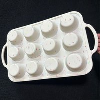 Silicone Muffin Pan for Baking with Metal Reinforced Frame, 12 Cup Regular Size Cupcake Pan