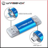 WANSENDA 3 IN 1 OTG USB 3.0 Flash Drive / TYPE C / MicroUSB Pendrive 32GB Memory Stick 3.0 64GB 128GB 256GB 512GB FlashDisk