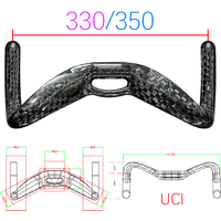 BALUGOE Carbon Fiber Fixed Gear Competitive Bicycle Handlebars 12K Shining Texture Track Bike TT Handlebar 2027 UCI New Rules
