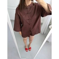 Summer Women Fashion Asian Button Chinese style Shirt Short sets