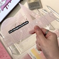 4PCS/Set 15/20CM Jelly Ruler Set Transparent Measuring Stationery Set Square Thickened Straight Ruler Student Gift