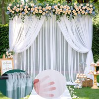 2PCS 160x300cm Chiffon Backdrop Curtain for Wedding Party Decor Slight Glimmer Sheer Baby Shower Photography Backgrounds