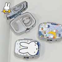Kawaii Miffy Rabbit Jewelry Box Cute Cartoon Portable Compartments Metal Candy Box Medicine Storage Box Moisture-proof Sealed