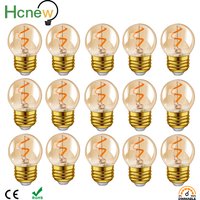 G40 Gold Led Spiral Filament Light Bulb 1W (Equivalent 10W) Energy Saving Led Lamp Amber Glass E27 220V 2200K Dimmable Led Bulb