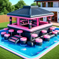 Customized Family Backyard Inflatable Pool Bar With Tent Suitable For Leisure And Entertainment