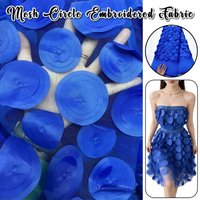1 Yards 3D Embroidery Fabric Circular Mesh Fabric Perspective African Lace Designer Fabric DIY Patchwork Garment Evening Dress