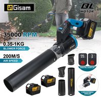 Gisam 200m/s Elektryczna Bezszczotkowa Bezprzewodowa Dmuchawa Powietrza Turbo Jet Fan Ręczne Narzędzie do Odkurzania i Dmuchania Kurzu Kompatybilne z Akumulatorami Makita 18V